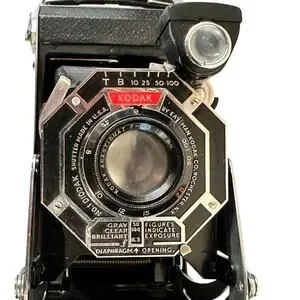 Kodak Vintage 1930s Six-16 Octagonal Art Deco Folding Camera 126mm F 6.3 Lens