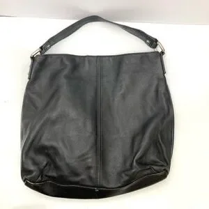 Kooba Black Pebbled Leather Hobo Bag Shoulder Bag Purse Minimalist 13x16"