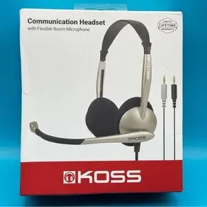 Koss CS100 Communication Headset w/ Flexible Boom Microphone New Sealed