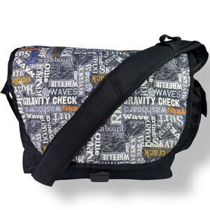 L.L. Bean Messenger Shoulder Flap Crossbody Bag Graffiti Skateboard Surfer Surf