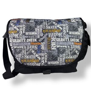 L.L. Bean Messenger Shoulder Flap Crossbody Bag Graffiti Skateboard Surfer Surf
