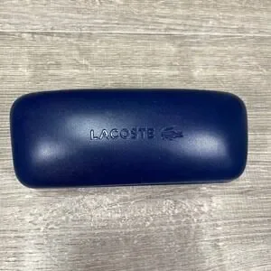 Lacoste Eyeglass Case Hard Shell Blue Protective Holder Accessory Embossed Logo