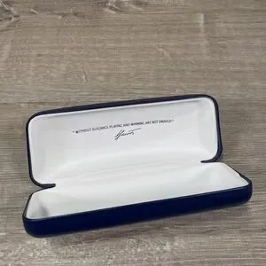 Lacoste Eyeglass Case Hard‎ Shell Blue Protective Holder Accessory Embossed Logo