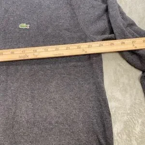 Lacoste V-Neck Sweater Pullover Classic Fit Gray Casual Mens 7 XL