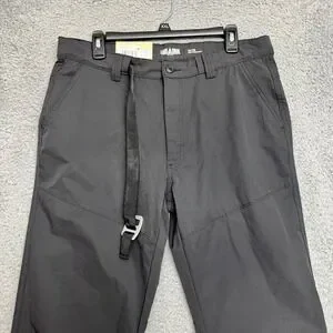 Lake Trail Mens Belted 34x32 Hiking Pants Black Outdoor Travel Casual NEW