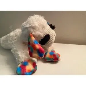 Lamb Chop Plush Dog Toy 10" Rainbow Large Multipet Squeaky