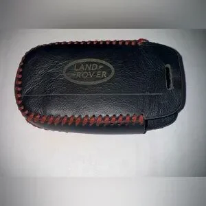 LAND-ROVER BLACK LEATHER KEY FOB COVER FOR 5 BUTTON REMOTE SMART KEY