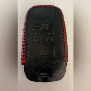 LAND-ROVER BLACK LEATHER KEY FOB COVER FOR 5 BUTTON REMOTE SMART KEY