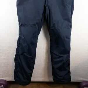 Lands End Snow Pants Kids 14 Navy Blue Bib Style Overall Ski Pants *FLAW