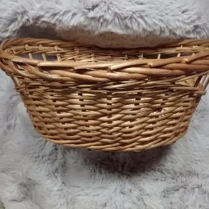Large brown woven wicker basket