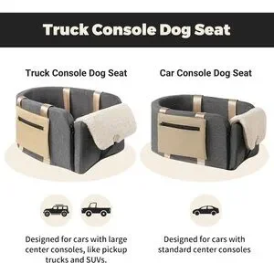 Large Console Dog Car Seat - Truck Dog Booster Seats For Big Vehicles NEW