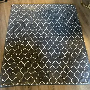 Large gray and white soft fleece throw blanket