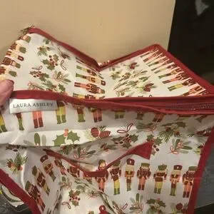 Laura Ashley Red and Green Holiday Blanket