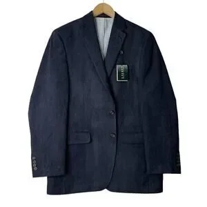 Lauren Ralph Lauren Leland Microsuede Blazer Jacket Mens Size 40R Blue NWT $225