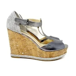 Lauren Ralph Lauren Sheila Platform Sandals In Metallic Silver
