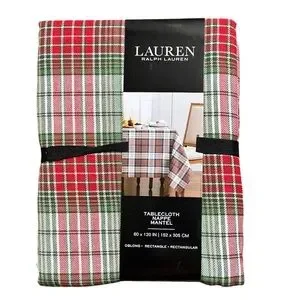 Lauren Ralph Lauren tartan tablecloth New 60x120 inches