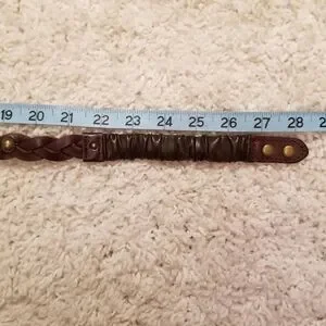 Leather Braided Belt With Studs & Stretch S