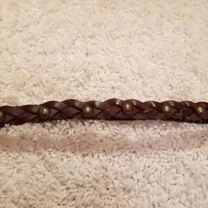 Leather Braided Belt with Studs & Stretch S Leather Braided Belt with Studs & Stretch S