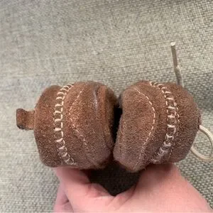 Leather Moccasins Infant Baby Newborn Size 1 Brown Lace Up Shoe Winter Fall Boho