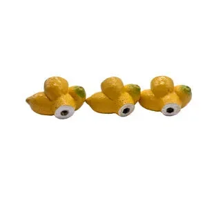 Lemons Cabinet Drawer Knobs Novelty Fruit Food Yellow Figural Vintage Lot 3