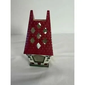 Lenox Birdhouse Multicolor Ceramic Painted Decorative Candle Holder