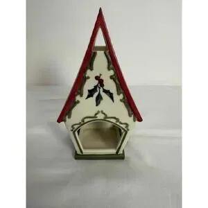 Lenox Birdhouse Multicolor Ceramic Painted Decorative Candle Holder