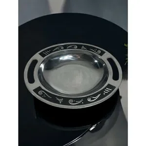 Lenox Silver & Black Spyro (Hollowware)oval serving bowl cutout design