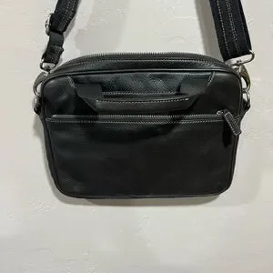 Levenger Brown Full Grain Leather Shoulder Business Bag