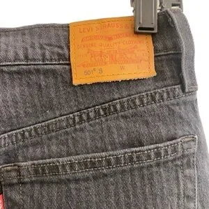 Levi's 501 Premium Black Striped Denim Boot Cut Jeans Sz W27 X L28