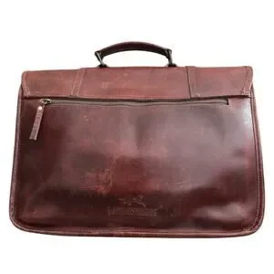 LEVINSON Everest Buffalo Leather Messenger Bag Brown & Dust Cover