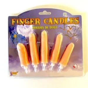 LIFE-SIZED FINGER CANDLES Spooky Prank Novelty Halloween Party Cake Cupcake New