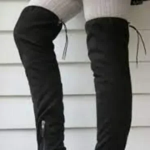 LIKE NEW SAM EDELMAN OTK PALOMA BLACK SUEDE BOOTS SIZE 7- RETAIL $398