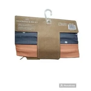 Lila & Jack Pumpkin Wrap Fall Headband & Bib 5-Piece Set