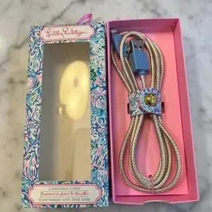 Lilly Pulitzer Charging Cord With Gold Snap