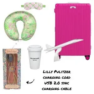 Lilly Pulitzer charging cord with gold snap