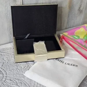Lilly Pulitzer For Estee Lauder Make-up Bag & Estee Lauder Black Jewelry Box