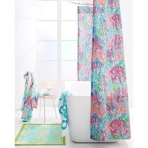Lilly Pulitzer X Garnet Hill Floral Shower Curtain 100% Cotton