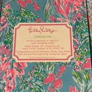Lily Pulitzer Charging Tag - Never Gave Zero Battery And No Charger Again