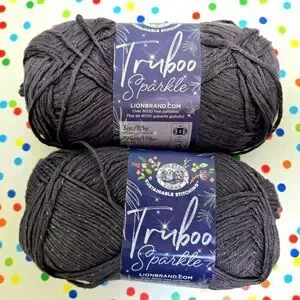LION BRAND YARN TRIBOO SPARKLE YARN 2 SKEINS Thunder