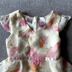 Little Lindsey Floral Ruffle Tiered Dress 2T Summer Spring Girly Yellow Pink