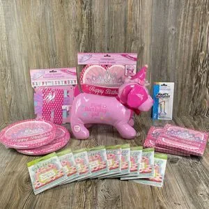 Little Princess Girls 1st Birthday Party Supply Kit Lot Set Bundle