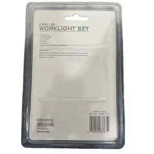 Living Solutions LED Worklight Set 2 Work Lights/Flashlight Black Battery Operat