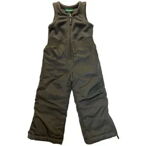 LL Bean Toddler Bibs Size 2T Unisex/grow cuffs/ski/cold weather play/green euc