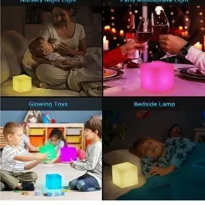LOFTEK 4-inch LED Cube Lights: RGB 16 Colors Cosmic Cube LED With Remote Control