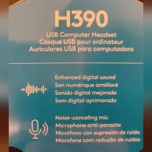 LOGITECH H390 Black Over The Ear Noise Canceling Headset USB Computer NEW
