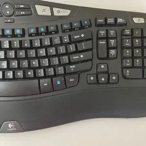 Logitech K350 Wireless Ergonomic Comfort Keyboard Black Tested NO USB DONGLE