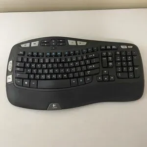 Logitech K350 Wireless Ergonomic Comfort Keyboard Black Tested NO USB DONGLE