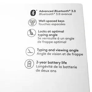 Logitech Universal Folio Tablet Keyboard Cover Case 9-10" IOS Android Windows
