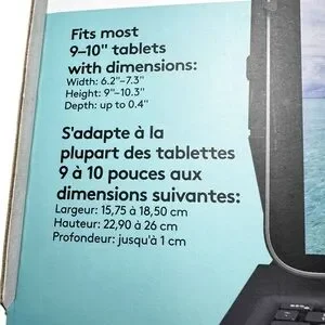 Logitech Universal Folio Tablet Keyboard Cover Case 9-10" IOS Android Windows
