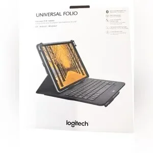 Logitech Universal Folio Tablet Keyboard Cover Case 9-10" IOS Android Windows
